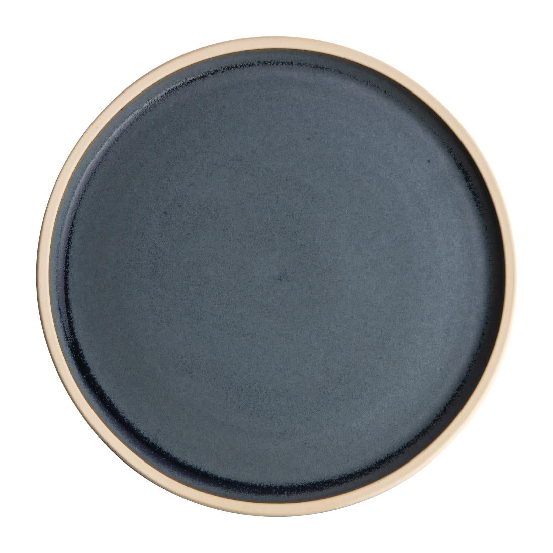 Assiettes plates bord droit granit bleu Olympia Canvas 180mm (lot de 6) — FA300
