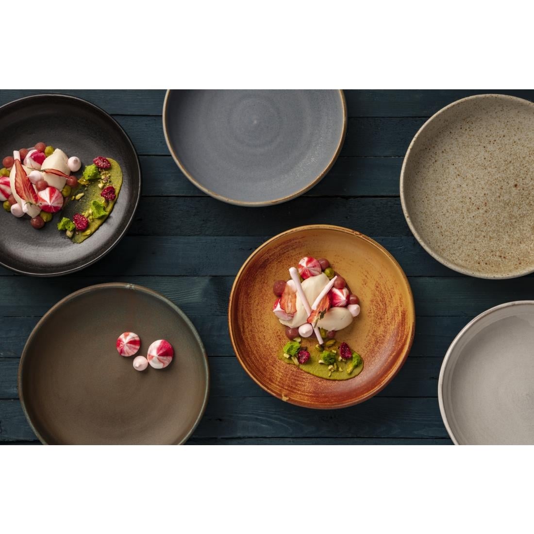 Assiettes creuses calottes terre de sienne Olympia Canvas 230mm (lot de 6) — FA313