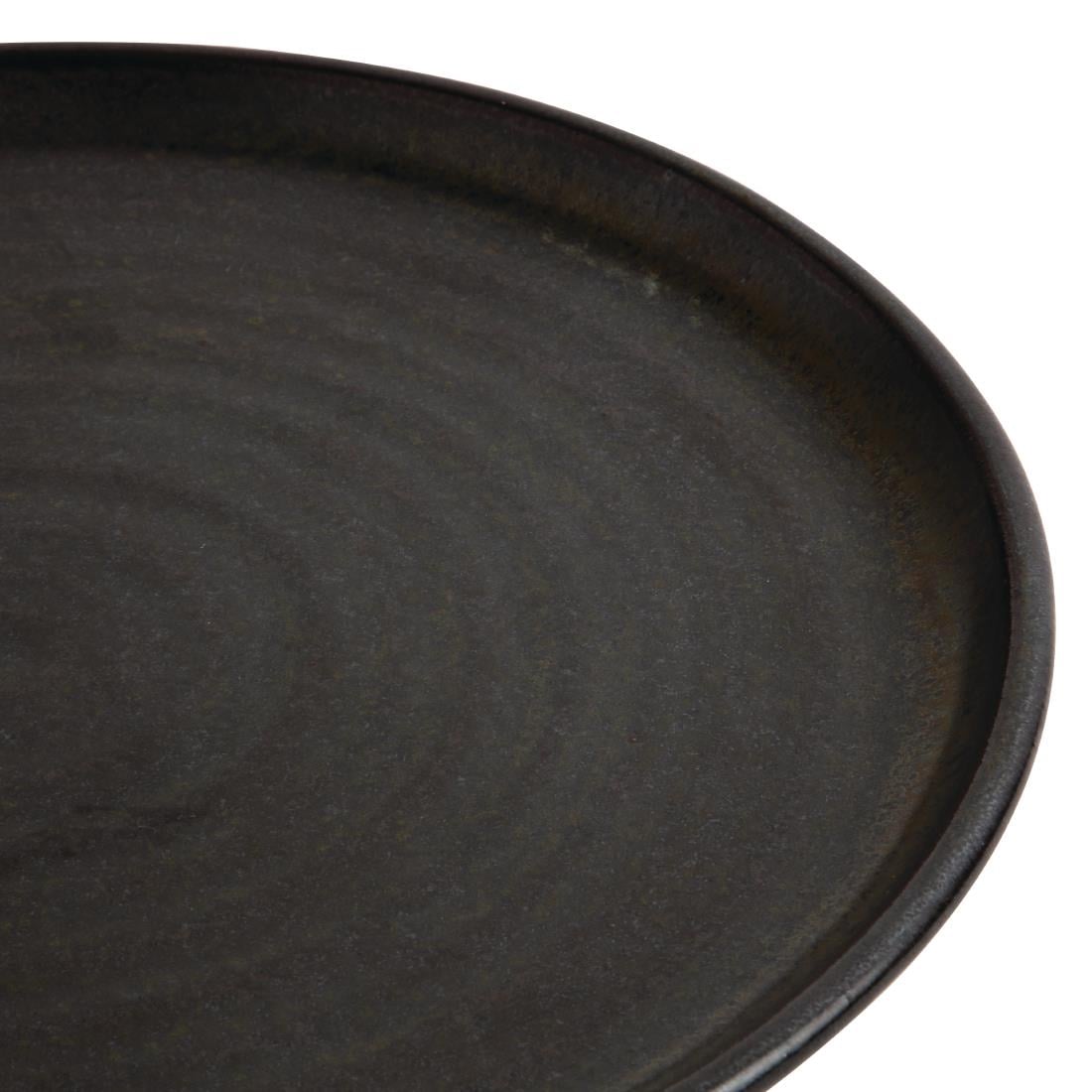 Assiettes plates noir mat Olympia Canvas 265mm (lot de 6) — FA317