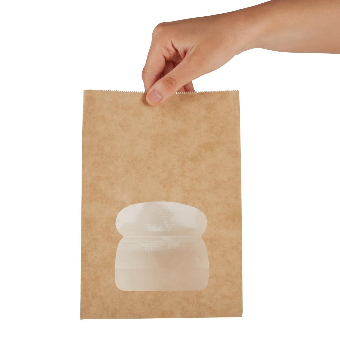 Sacs sandwich kraft recyclables noirs avec fenêtre Colpac (lot de 250) — FA382