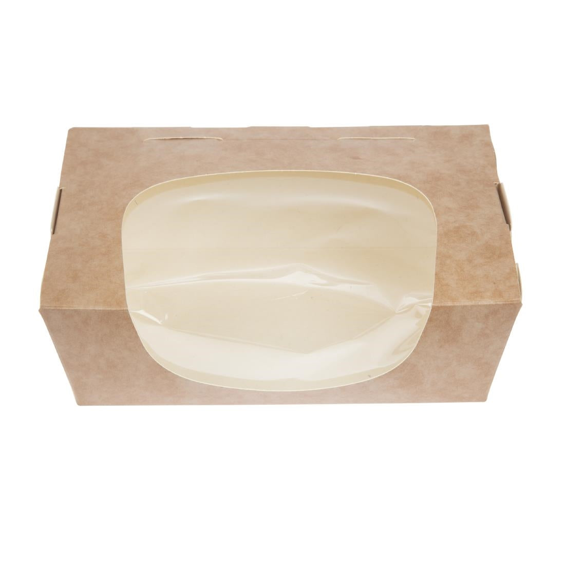 Barquettes à salade kraft recyclables avec fenêtre acétate 825ml (lot de 200) — FA392