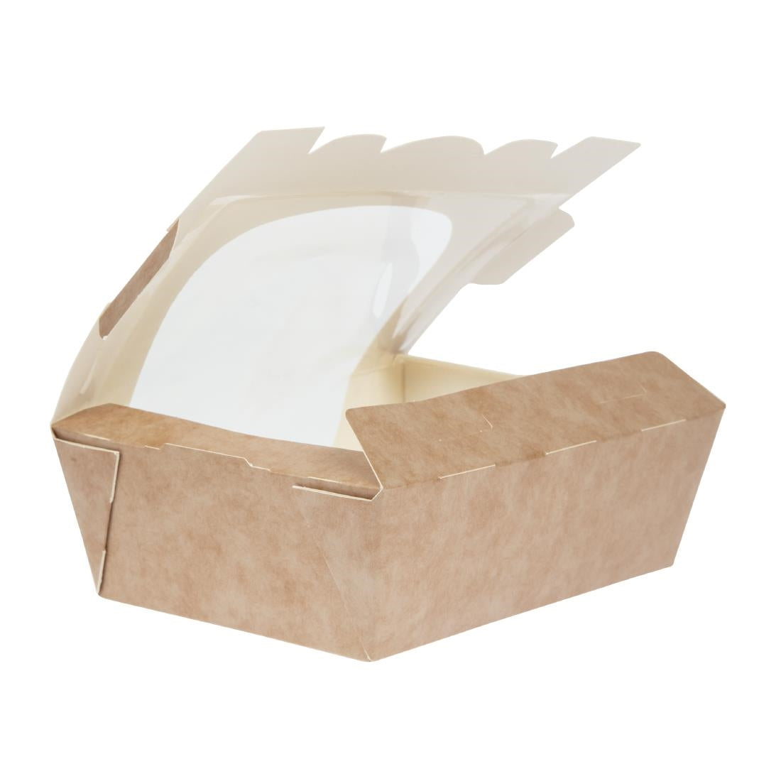 Barquettes à salade kraft recyclables avec fenêtre acétate 825ml (lot de 200) — FA392