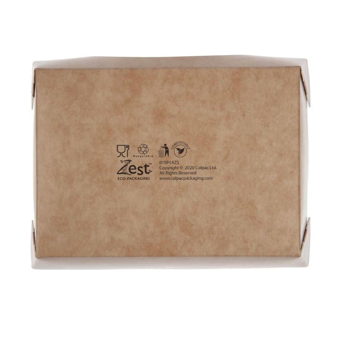 Barquettes à salade kraft recyclables avec fenêtre acétate 825ml (lot de 200) — FA392