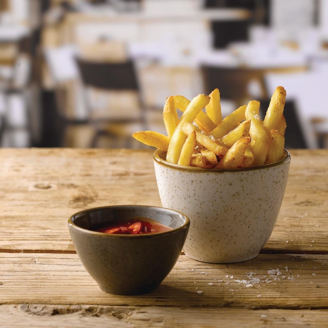 Pots à frites Churchill Stonecast Barley White 100mm (Lot de 12) — FA642