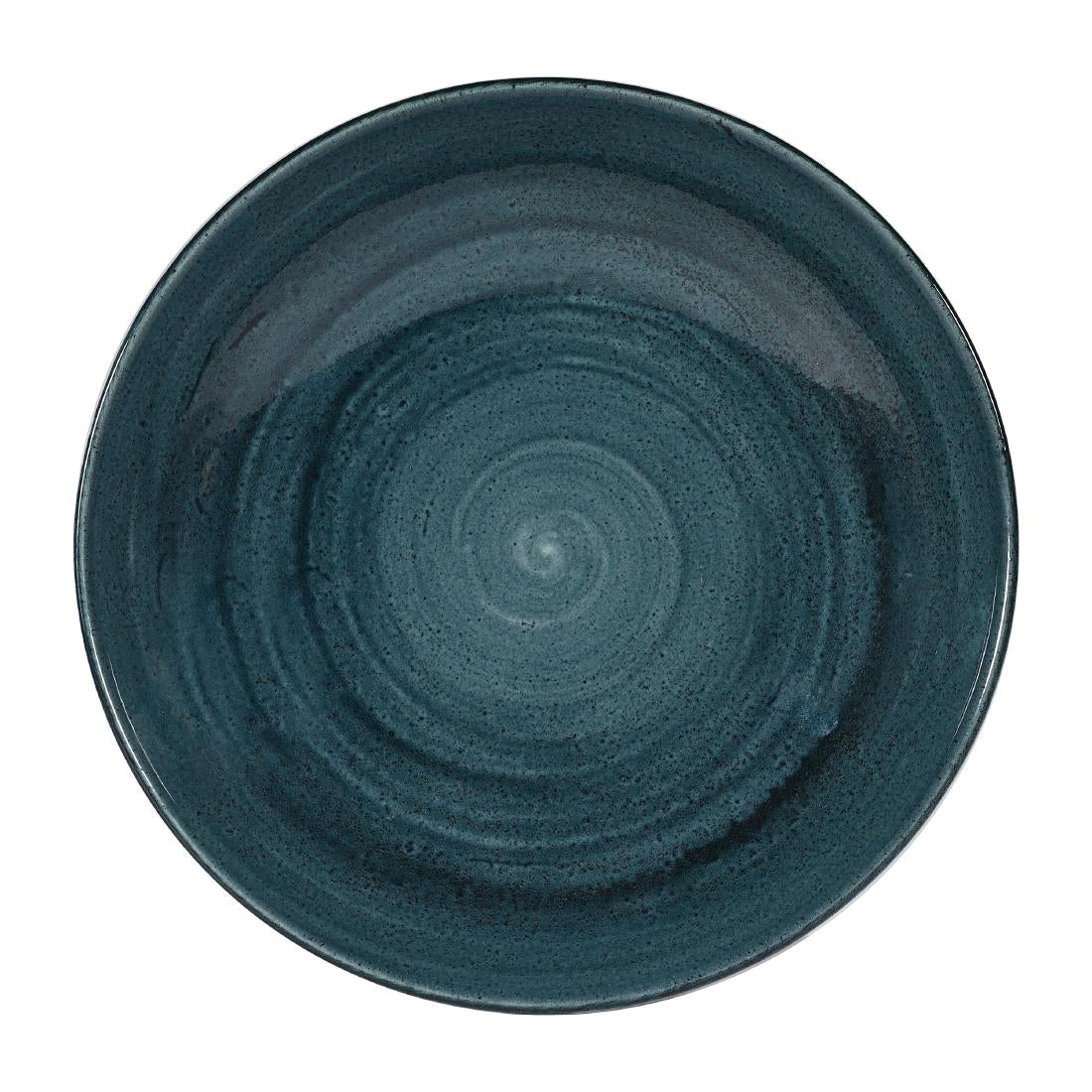 Assiettes coupes rondes Churchill Stonecast Patina Rustic Teal 248mm (Lot de 12) — FA592