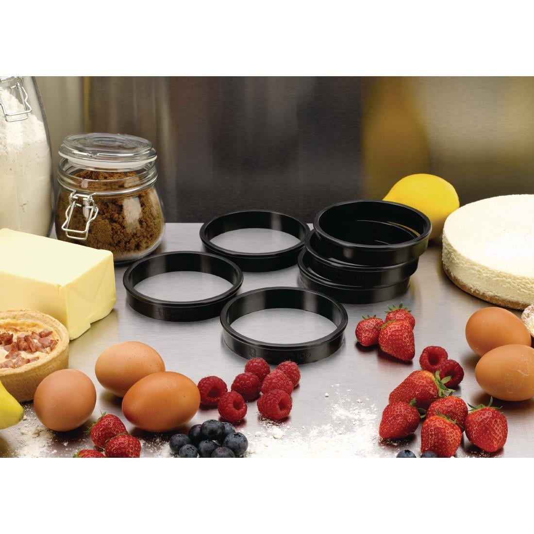 Cercles à tarte Exoglass Matfer Bourgeat 100 mm (lot de 6) — FA987