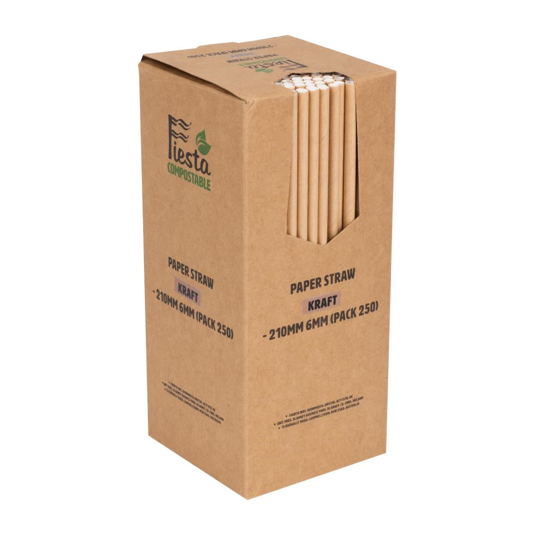 Pailles compostables en papier kraft Fiesta Compostable (lot de 250) — FB138