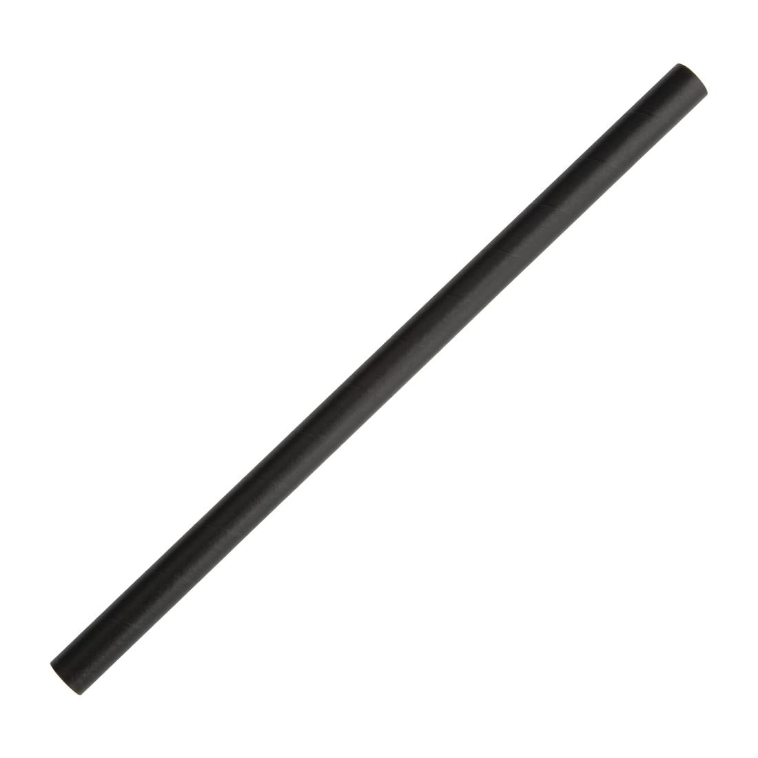 Pailles à smoothie en papier Fiesta Compostable noires 210mm (lot de 250) — FB145