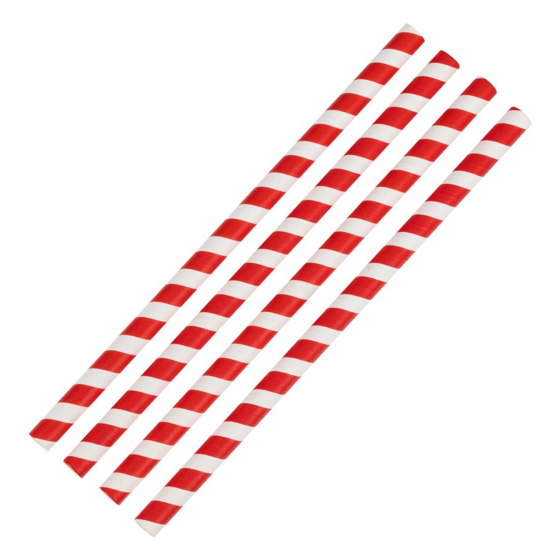 Pailles à smoothie compostables en papier Fiesta Compostable rouges 210mm (lot de 250) — FB147