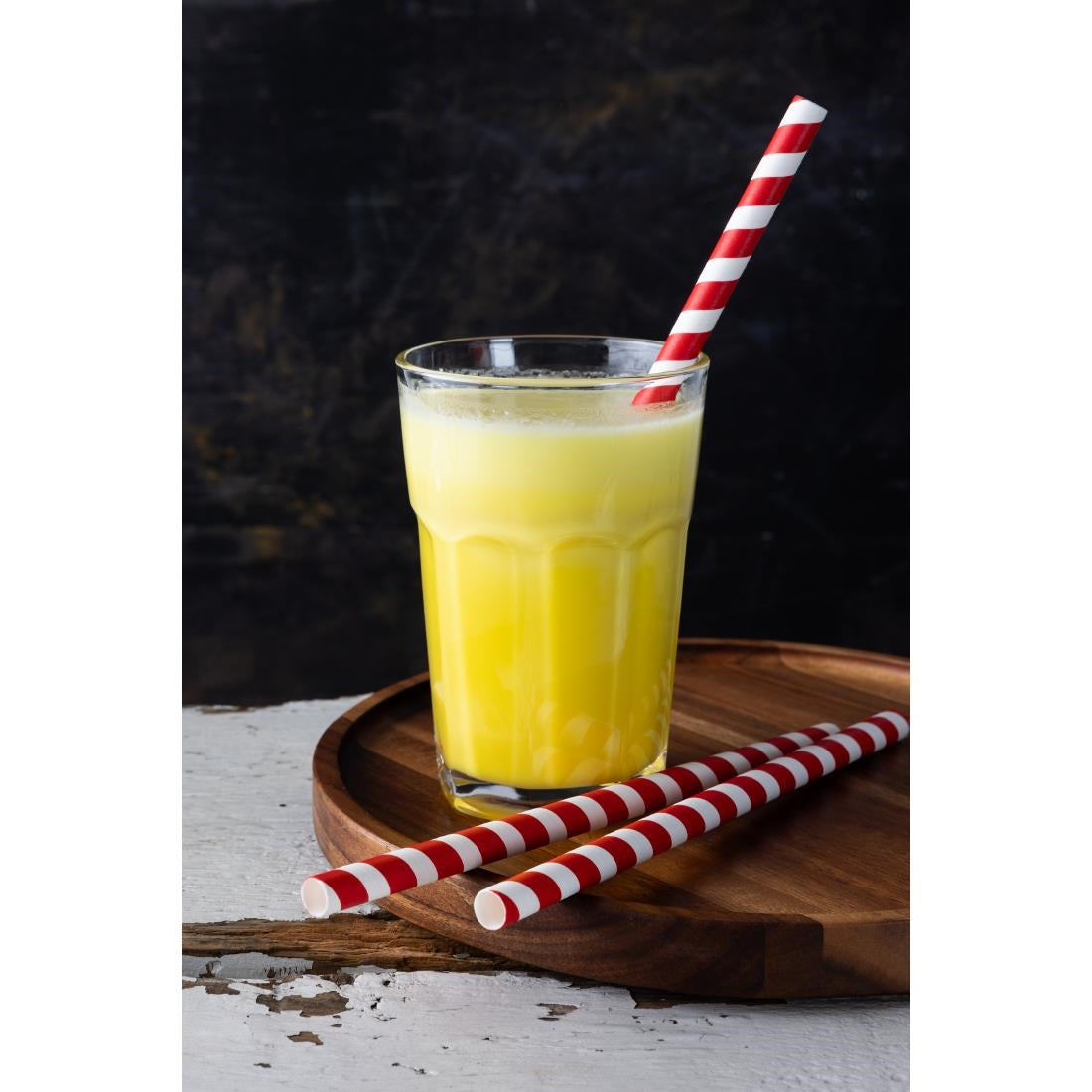 Pailles à smoothie compostables en papier Fiesta Compostable rouges 210mm (lot de 250) — FB147