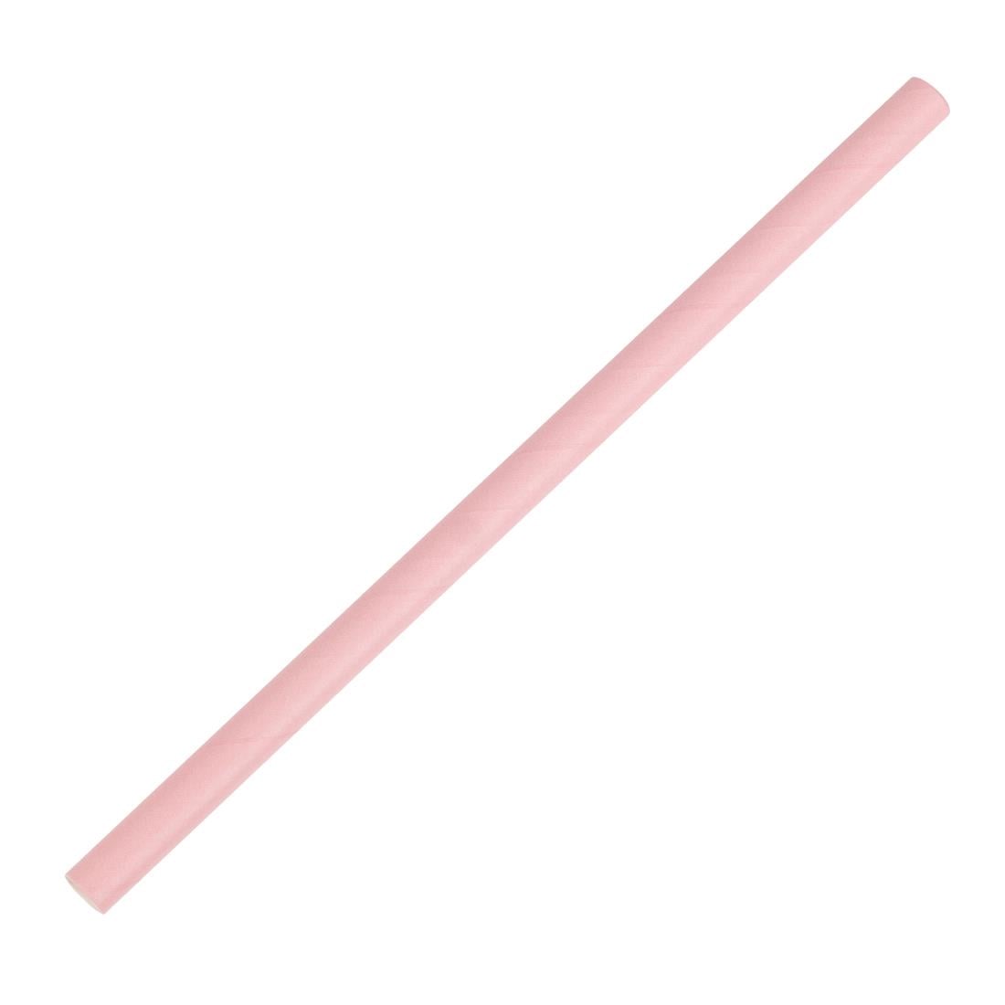 Pailles à smoothie en papier Fiesta Compostable roses 210mm (lot de 250) — FB149