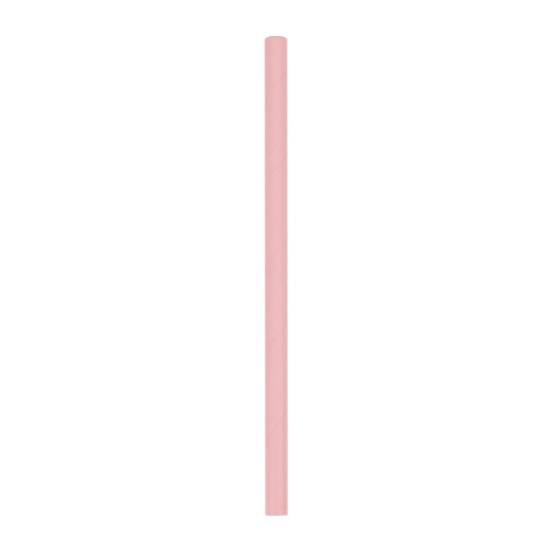 Pailles à smoothie en papier Fiesta Compostable roses 210mm (lot de 250) — FB149
