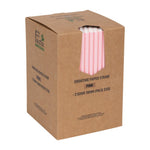 Pailles à smoothie en papier Fiesta Compostable roses 210mm (lot de 250) — FB149