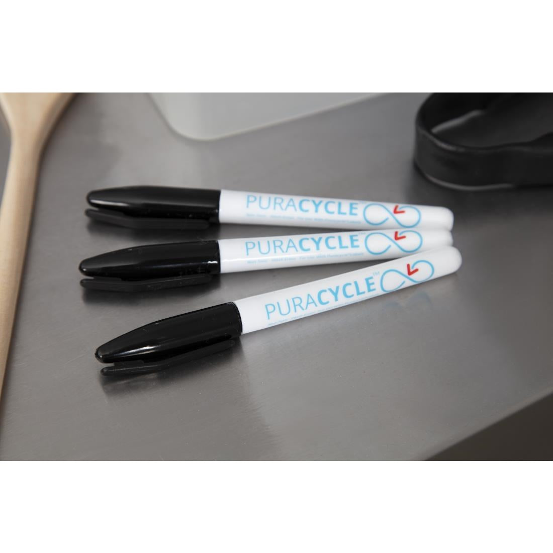 Marqueurs noirs alimentaires permanents Puracycle (lot de 3) — FB284