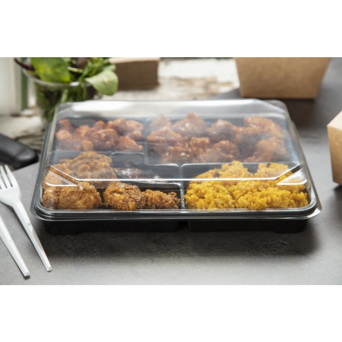 Couvercles PET recyclables pour plateaux Bento Faerch 263 x 201 mm (lot de 90) — FB290