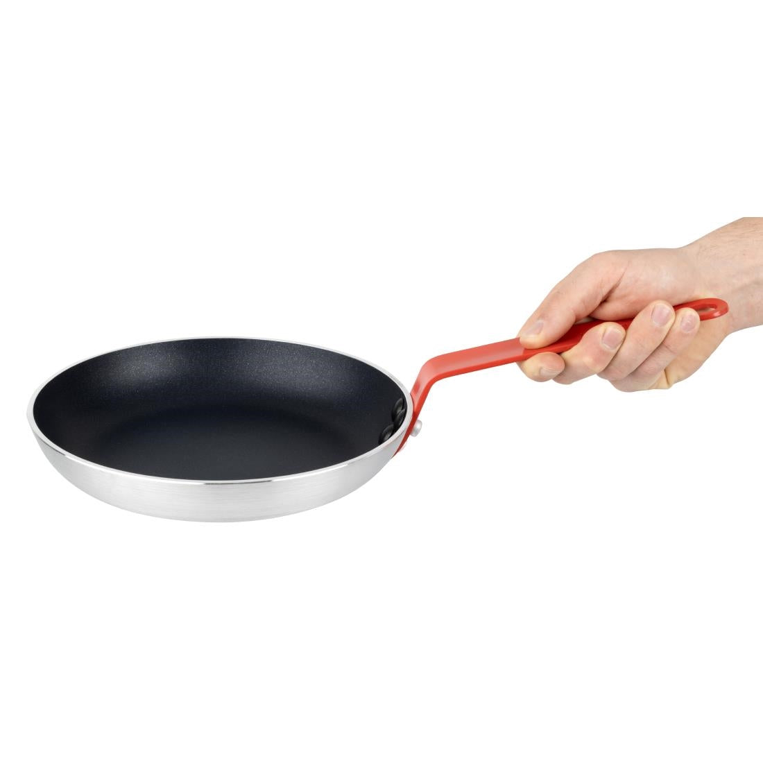 Poêle en aluminium antiadhésive Hygiplas Teflon Platinum Plus avec poignée rouge 24cm — HT965