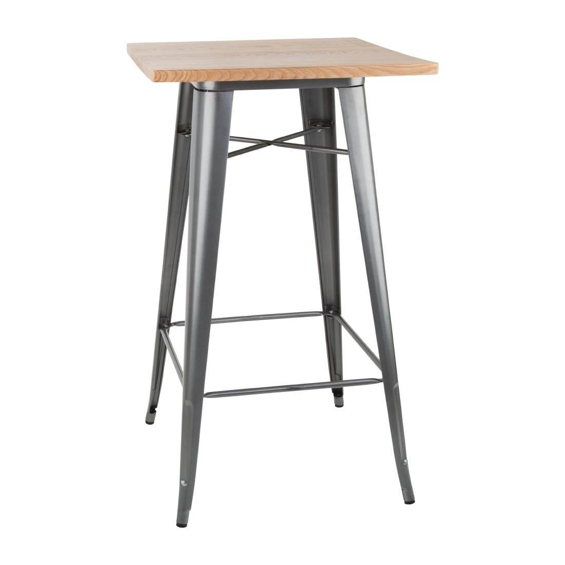 Mange-debout gris avec plateau en bois Bolero Bistro — FB596