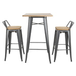 Mange-debout gris avec plateau en bois Bolero Bistro — FB596