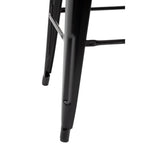 Tabourets bistro hauts avec dossier et assise en bois Bolero noirs (lot de 4) — FB623