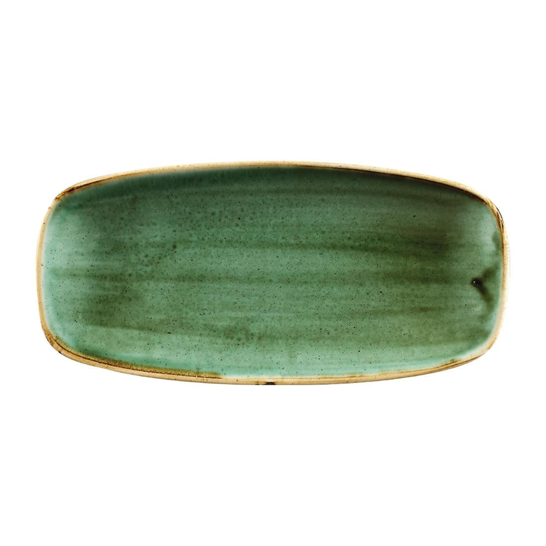 Assiettes oblongues Churchill Stonecast No.4 Samphire Green 269 x 127mm (Lot de 12) — FC154