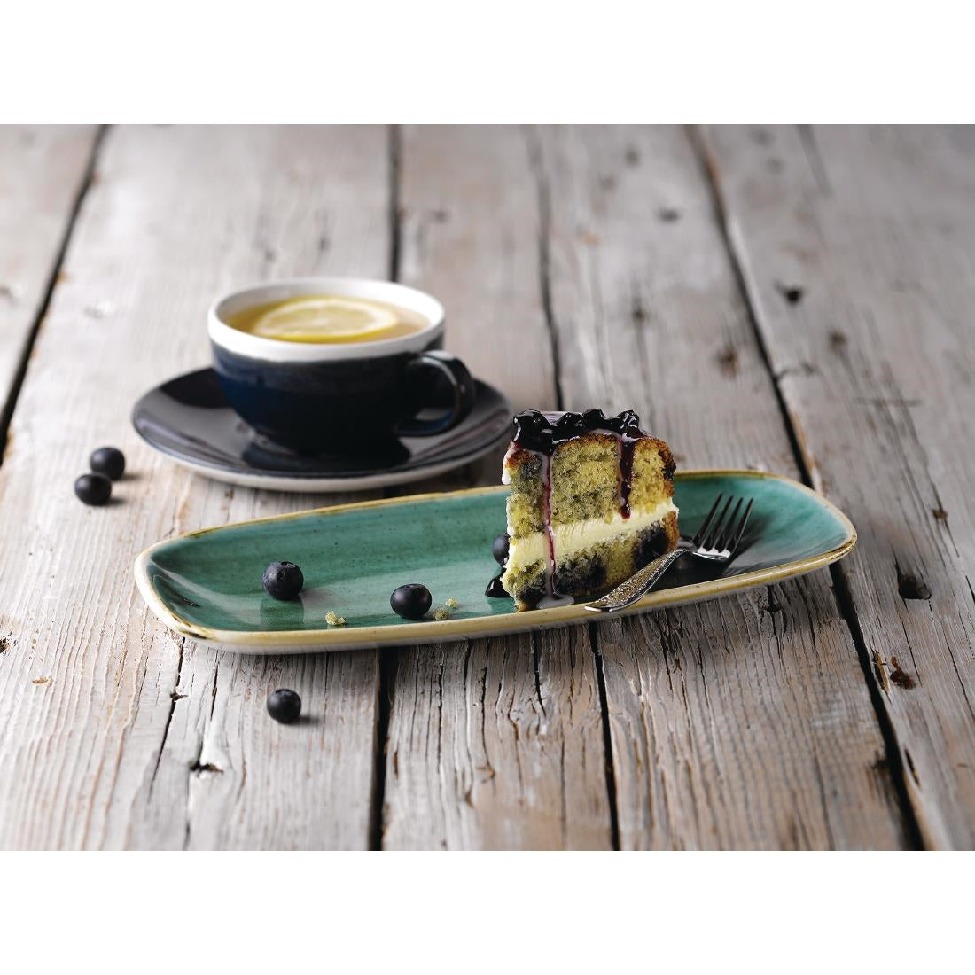 Assiettes oblongues Churchill Stonecast No.4 Samphire Green 269 x 127mm (Lot de 12) — FC154