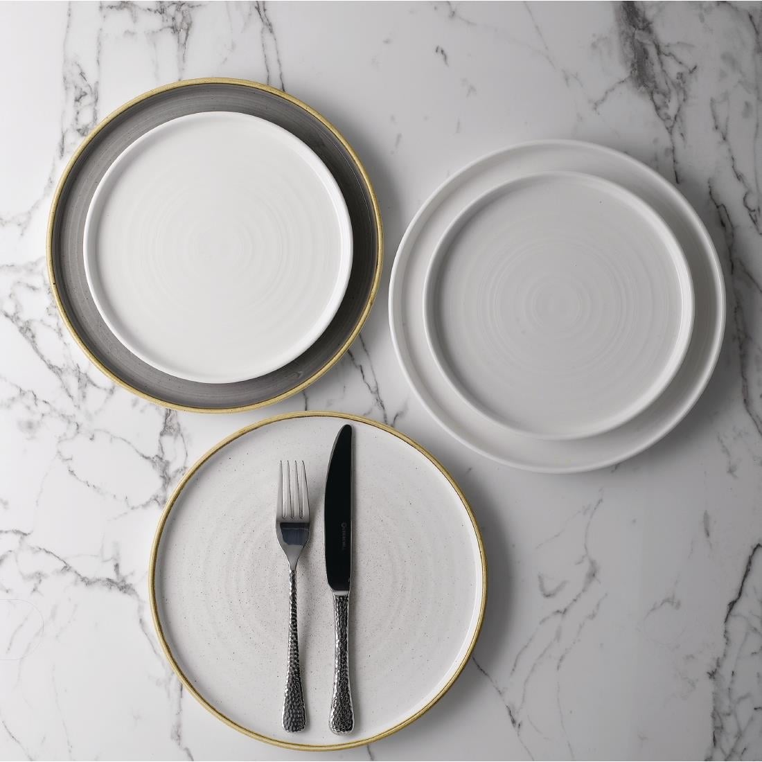 Assiettes avec rebord Churchill Chefs blanches 210mm (lot de 6) — FC166