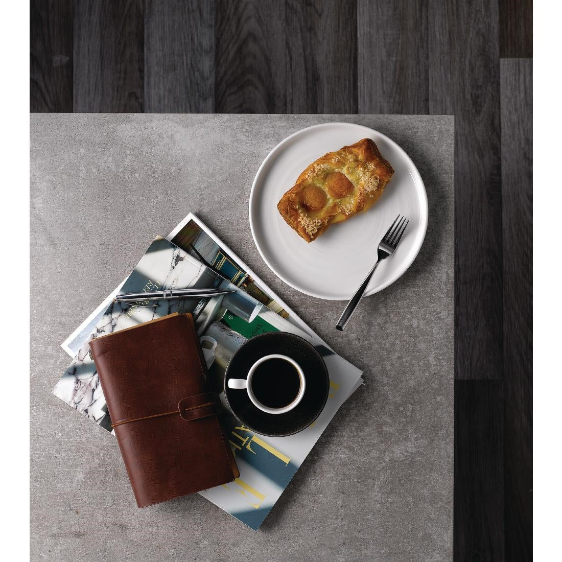 Assiettes avec rebord Churchill Chefs blanches 260mm (lot de 6) — FC165