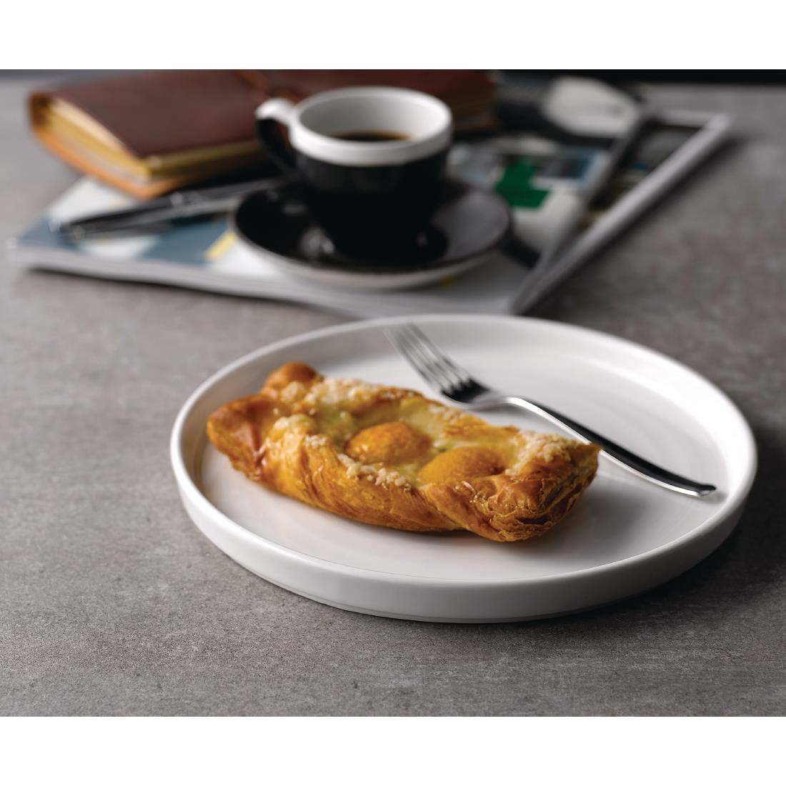 Assiettes avec rebord Churchill Chefs blanches 260mm (lot de 6) — FC165