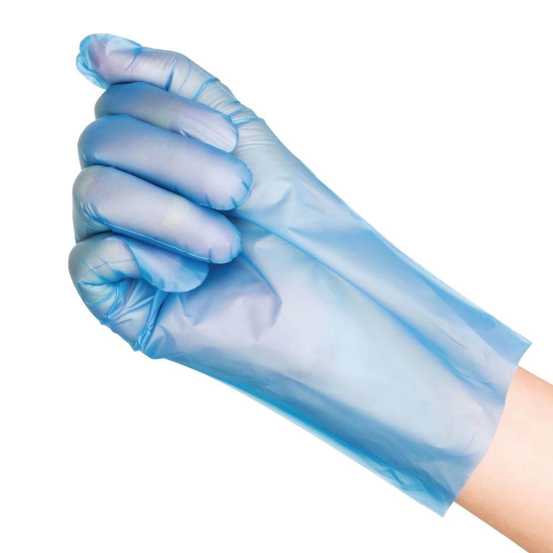 Gants alimentaires en TPE non poudrés bleus Nisbets Essentials M (lot de 200) — FC488-M