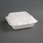 Boîtes 3 compartiments avec couvercle à charnière compostables en bagasse Fiesta Compostable 201mm (lot de 200) — FC526