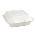 Boîtes 3 compartiments avec couvercle à charnière compostables en bagasse Fiesta Compostable 201mm (lot de 200) — FC526