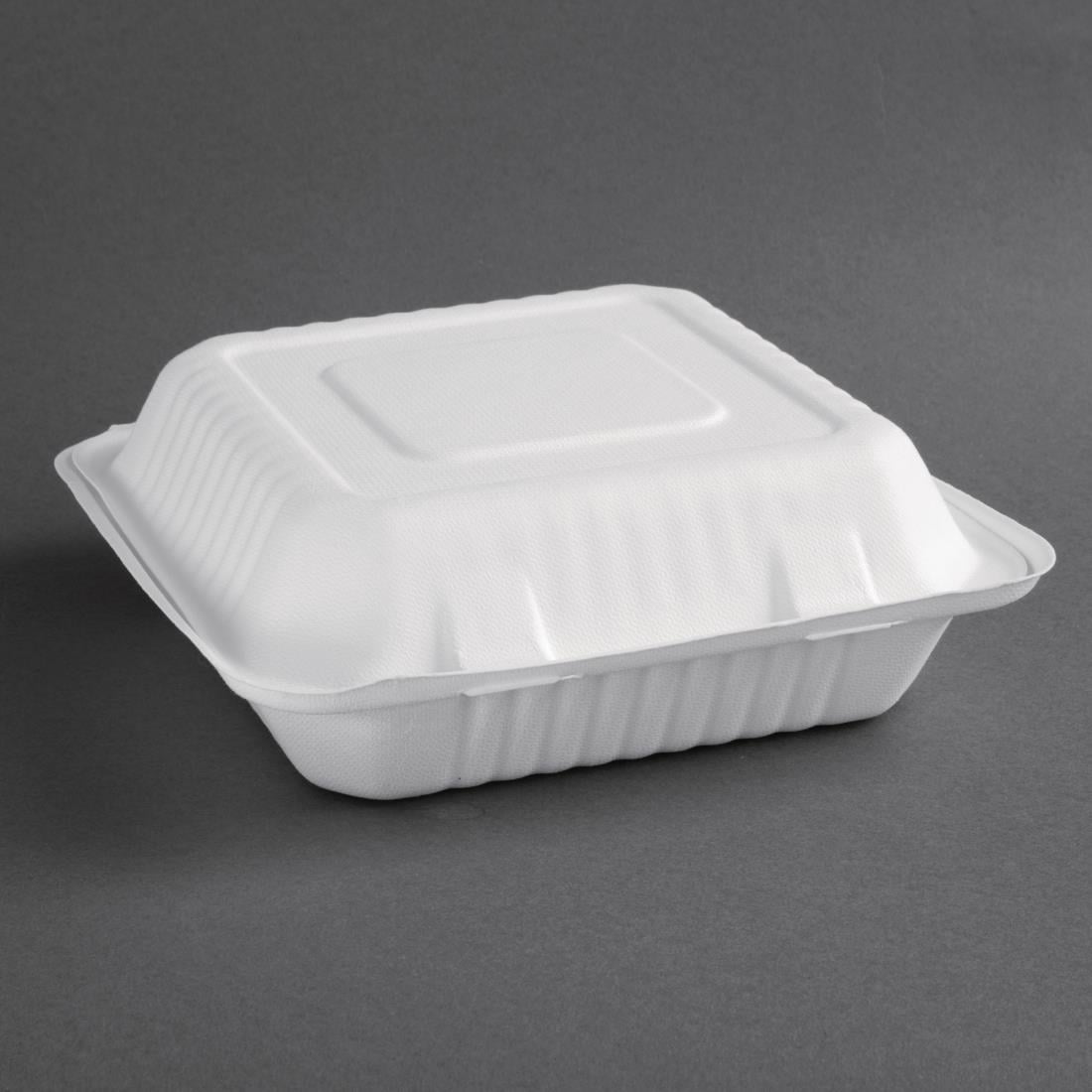 Boîtes avec couvercle à charnière Recyclables en bagasse Fiesta Recyclable 236mm (lot de 200) — FC527