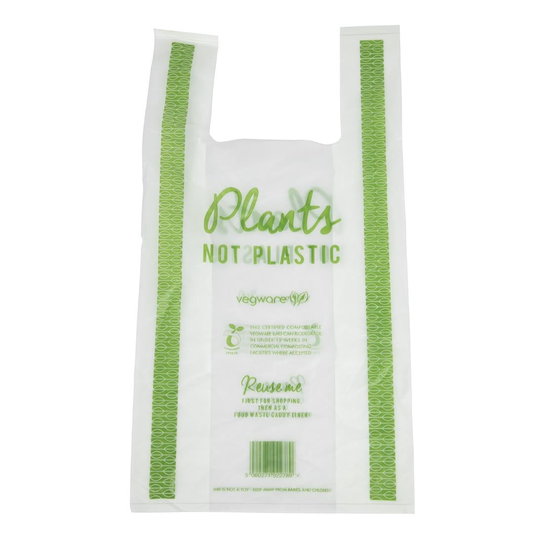 Sacs bretelles compostables en PLA Vegware taille moyenne (lot de 500) — FC892