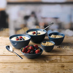 Bols à soupe peu profonds Churchill Super Vitrified Nourish Oslo Blue 260ml (lot de 12) — FD824