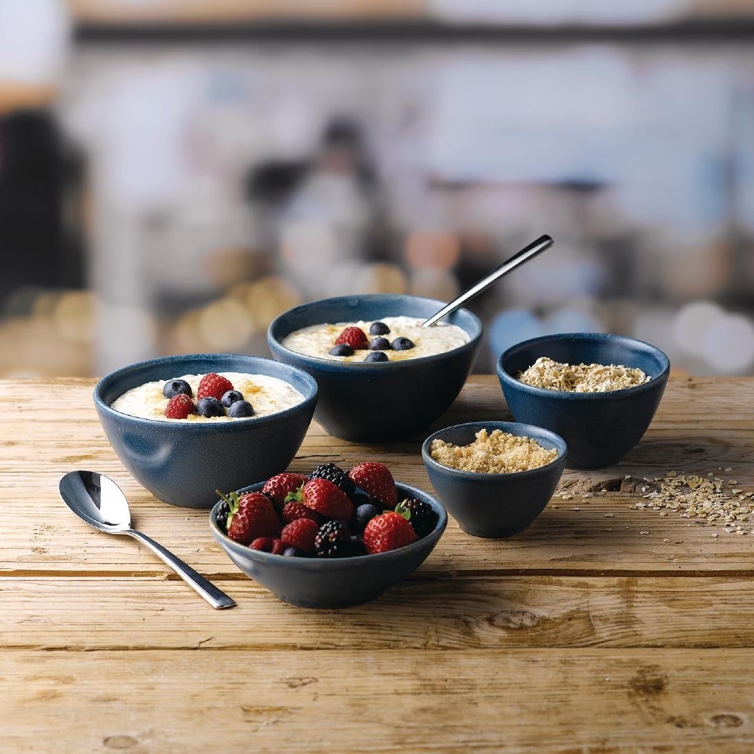 Pots à frites Churchill Super Vitrified Nourish Oslo Blue 290ml (lot de 12) — FD825