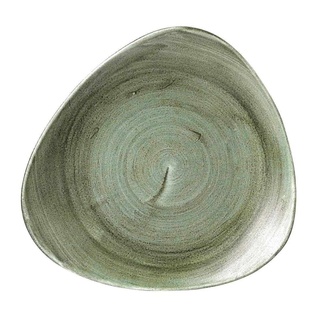 Assiettes triangulaires Churchill Stonecast Patina Lotus Burnished Green 254mm (lot de 12) — FD866