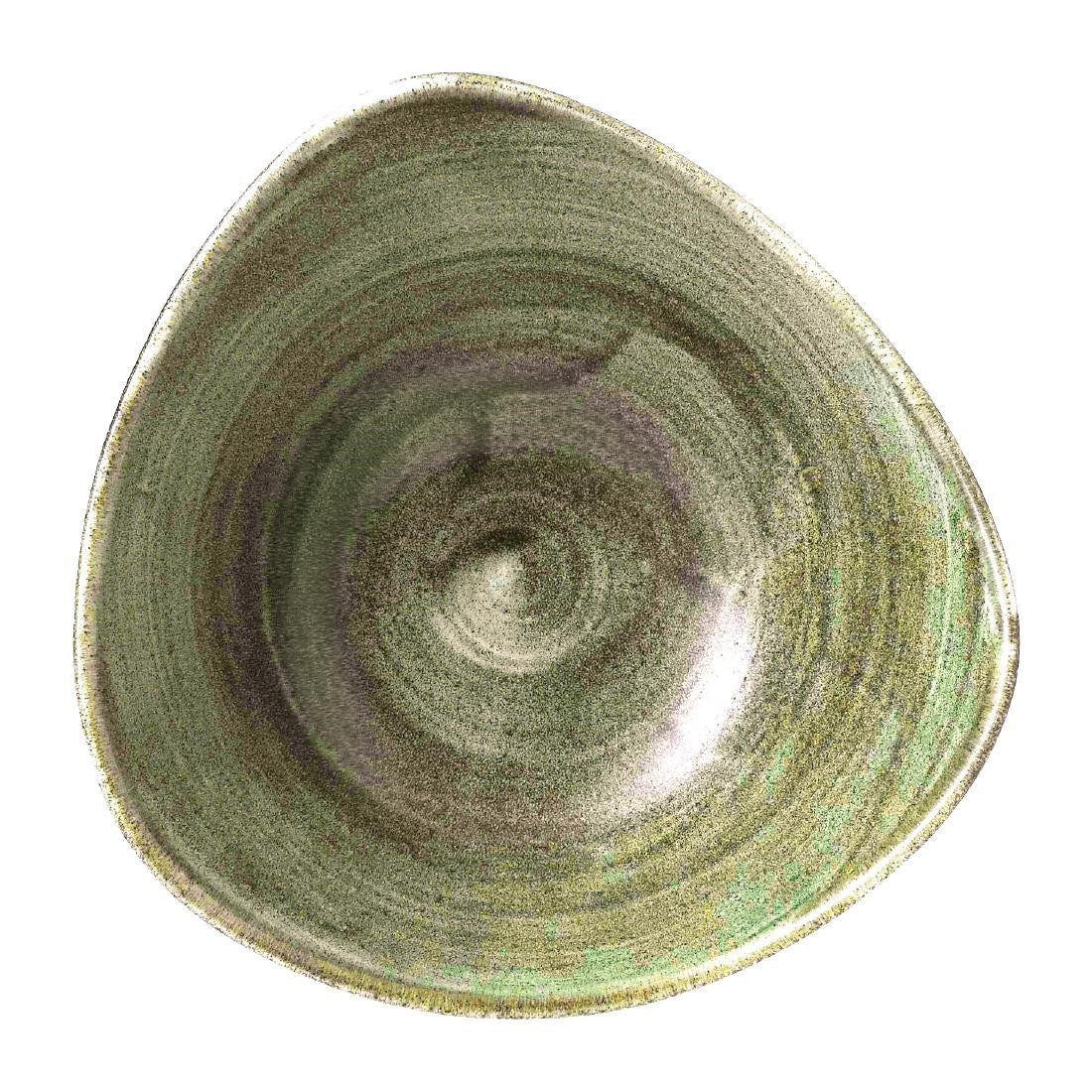 Bols triangulaires Churchill Stonecast Patina Lotus Burnished Green 178mm (lot de 12) — FD867