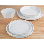 Assiettes plates rondes Olympia Cavolo blanc moucheté 270mm (Lot de 4) — FD904