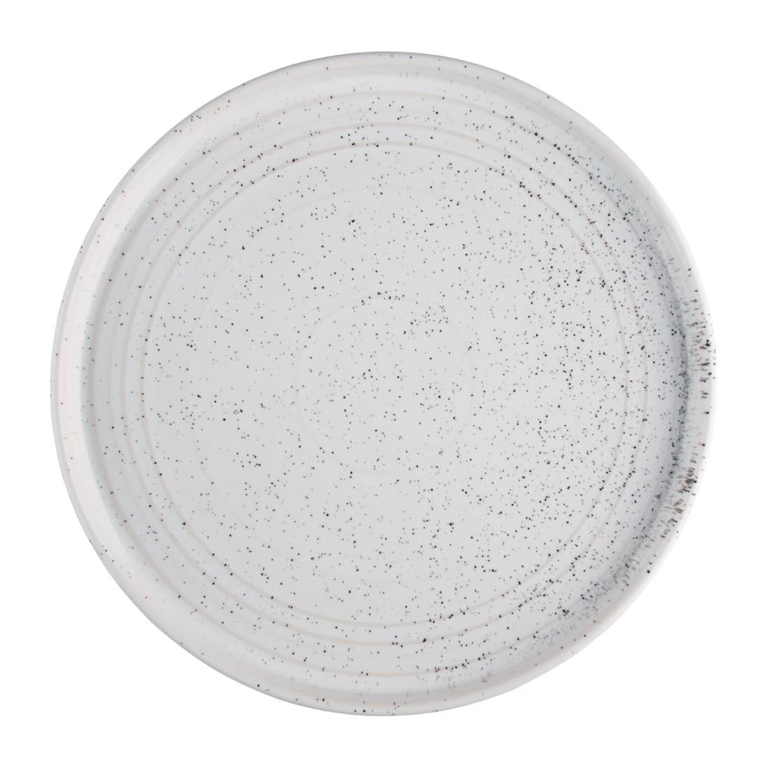 Assiettes plates rondes Olympia Cavolo blanc moucheté 270mm (Lot de 4) — FD904