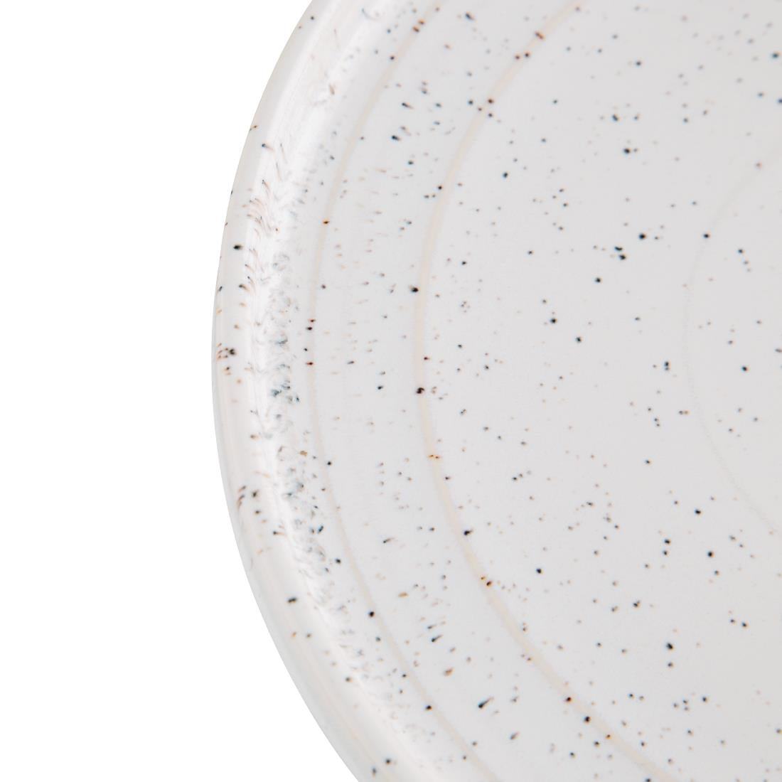 Assiettes plates rondes Olympia Cavolo blanc moucheté 270mm (Lot de 4) — FD904