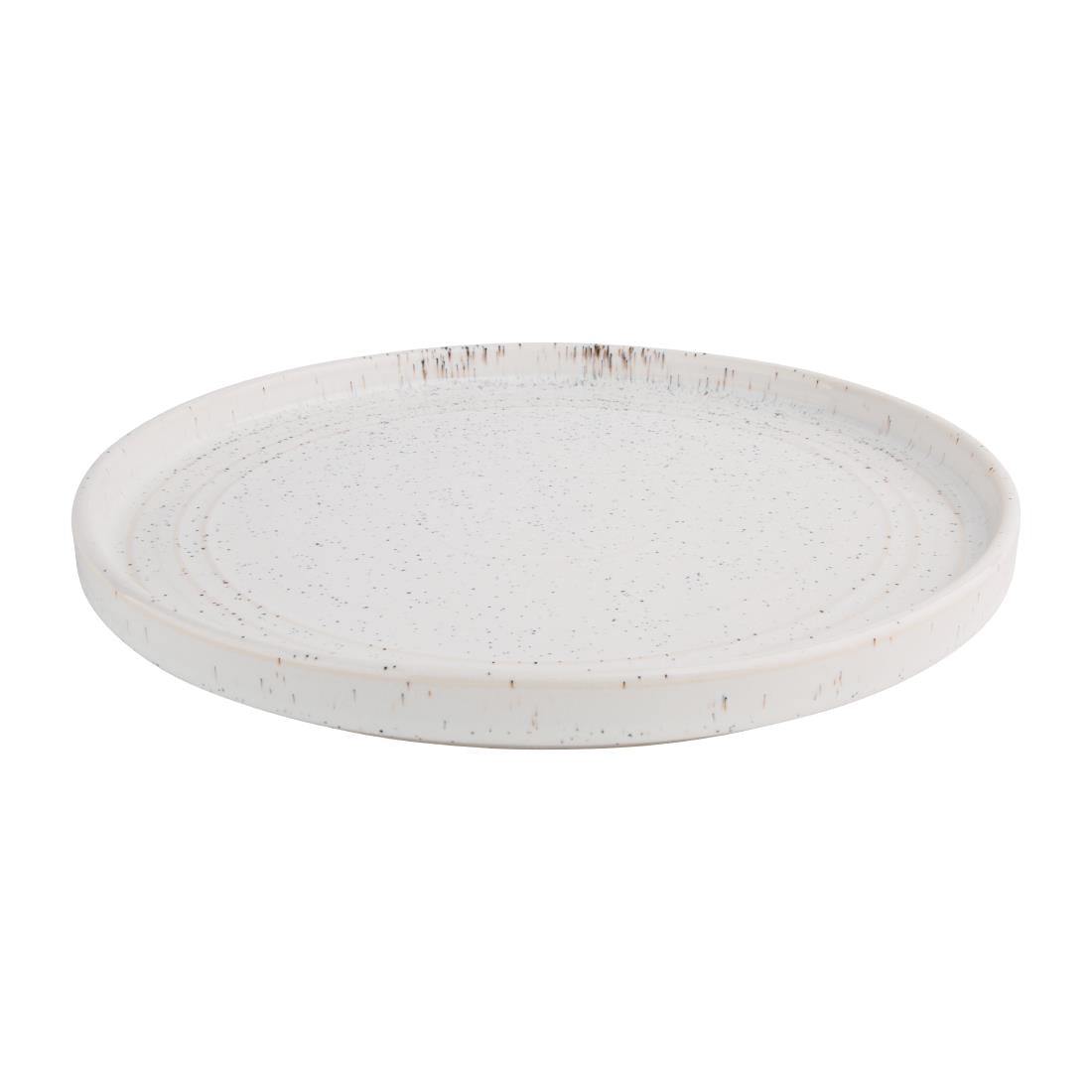 Assiettes plates rondes Olympia Cavolo blanc moucheté 270mm (Lot de 4) — FD904