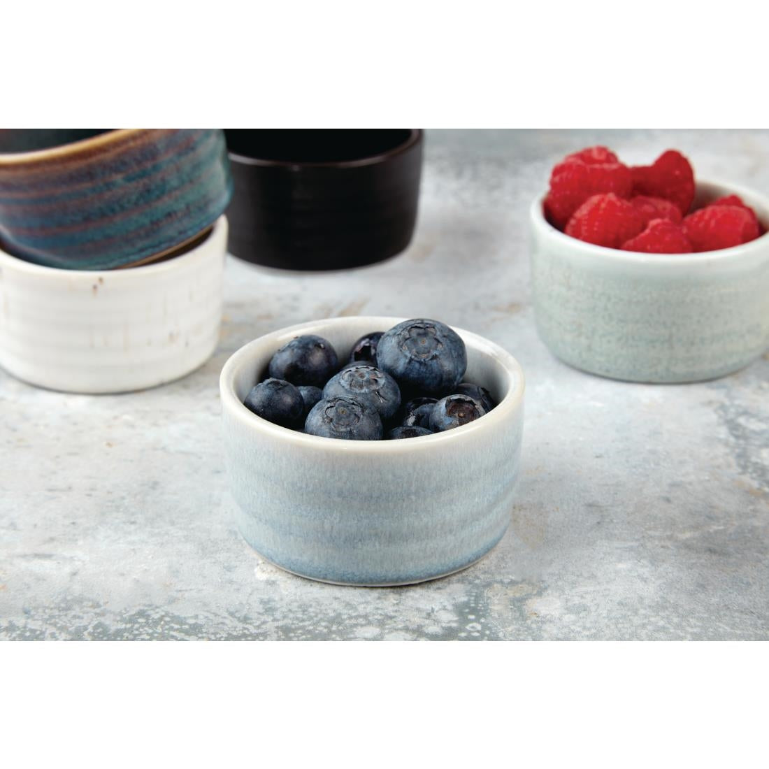 Pots à sauce Olympia Cavolo bleu cristallin 67mm (lot de 12) — FD925