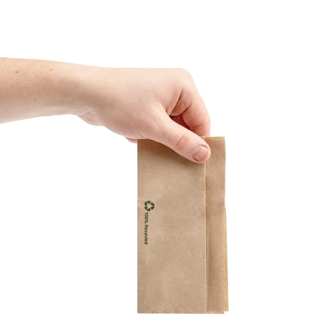 Serviettes kraft recyclées pliées Fiesta Recyclable 320x300mm (lot de 6000) — FE211