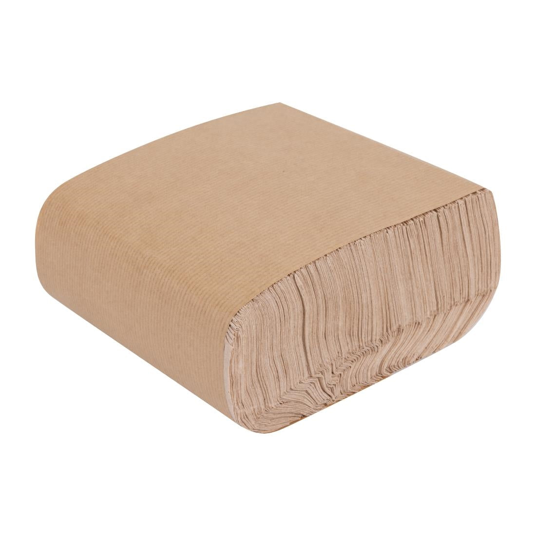 Serviettes kraft recyclées pliées Fiesta Recyclable 320x300mm (lot de 6000) — FE211