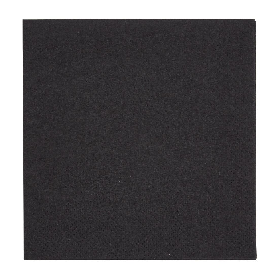 Serviettes cocktail 2 plis pliage 1/4 Fiesta Recyclable 240mm noires (lot de 4000) — FE218