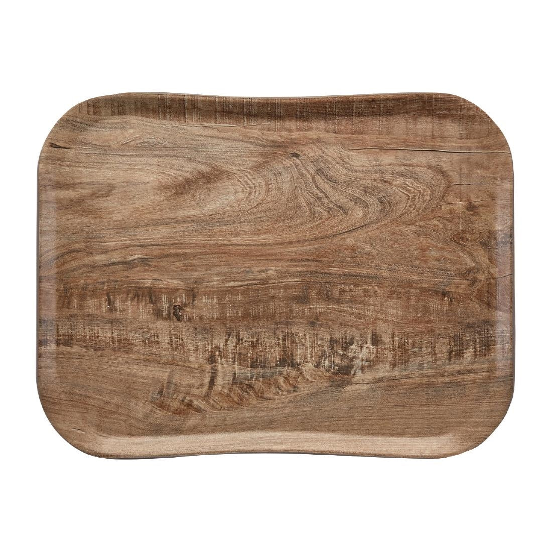 Plateau polyester Century aspect naturel bois Cambro olivier clair 360 x 460mm — FE489