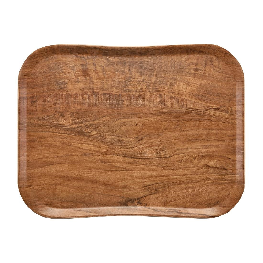 Plateau polyester Century aspect naturel bois Cambro olivier marron 360 x 460mm — FE490