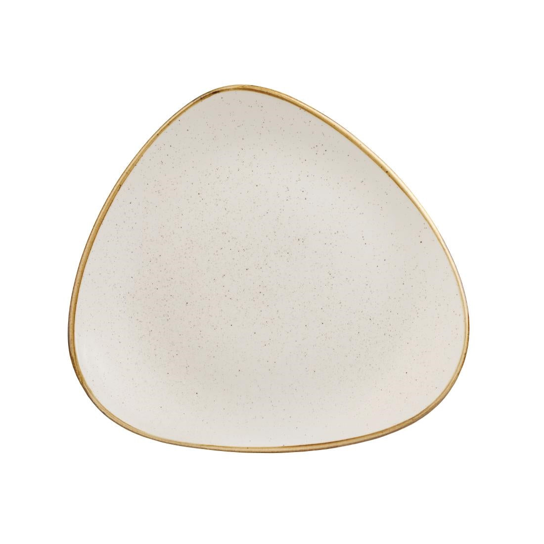 Assiettes triangulaires Churchill  Stonecast Barley White Lotus 229mm (lot de 12) — FF656
