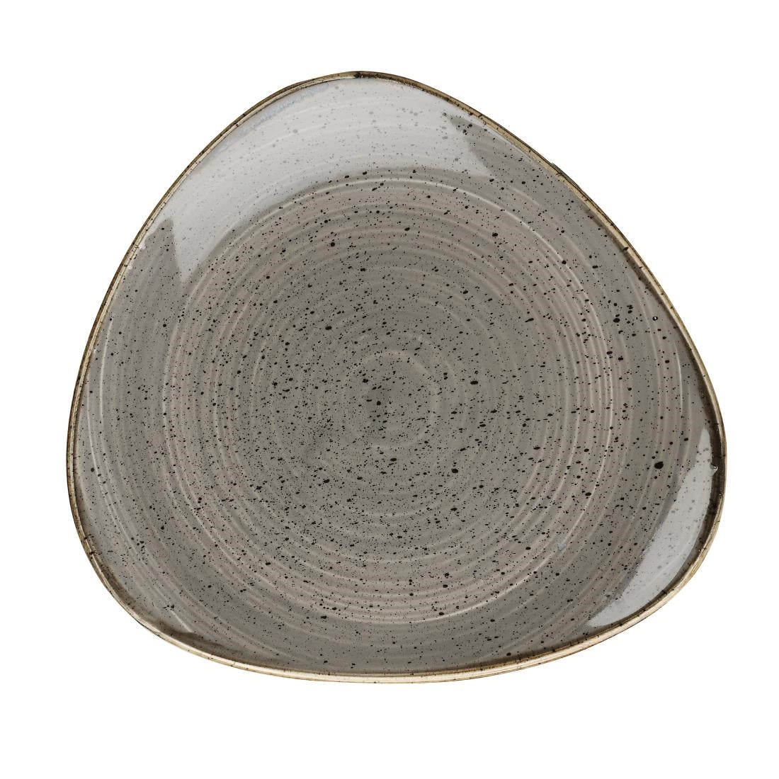 Assiettes triangulaires Churchill Stonecast Grey Cappuccino Lotus 265mm (lot de 12) — FF678