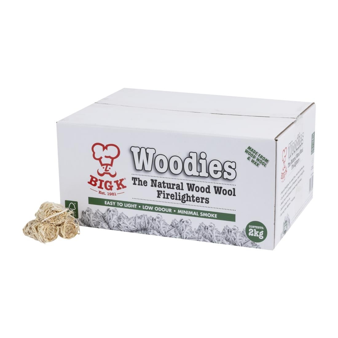 Allume-feu en laine de bois naturel Big K Woodies 2Kg — FJ729